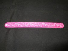 9 1/2" Slap Bracelet Pink Silicone w/White Swirl, New without Tags