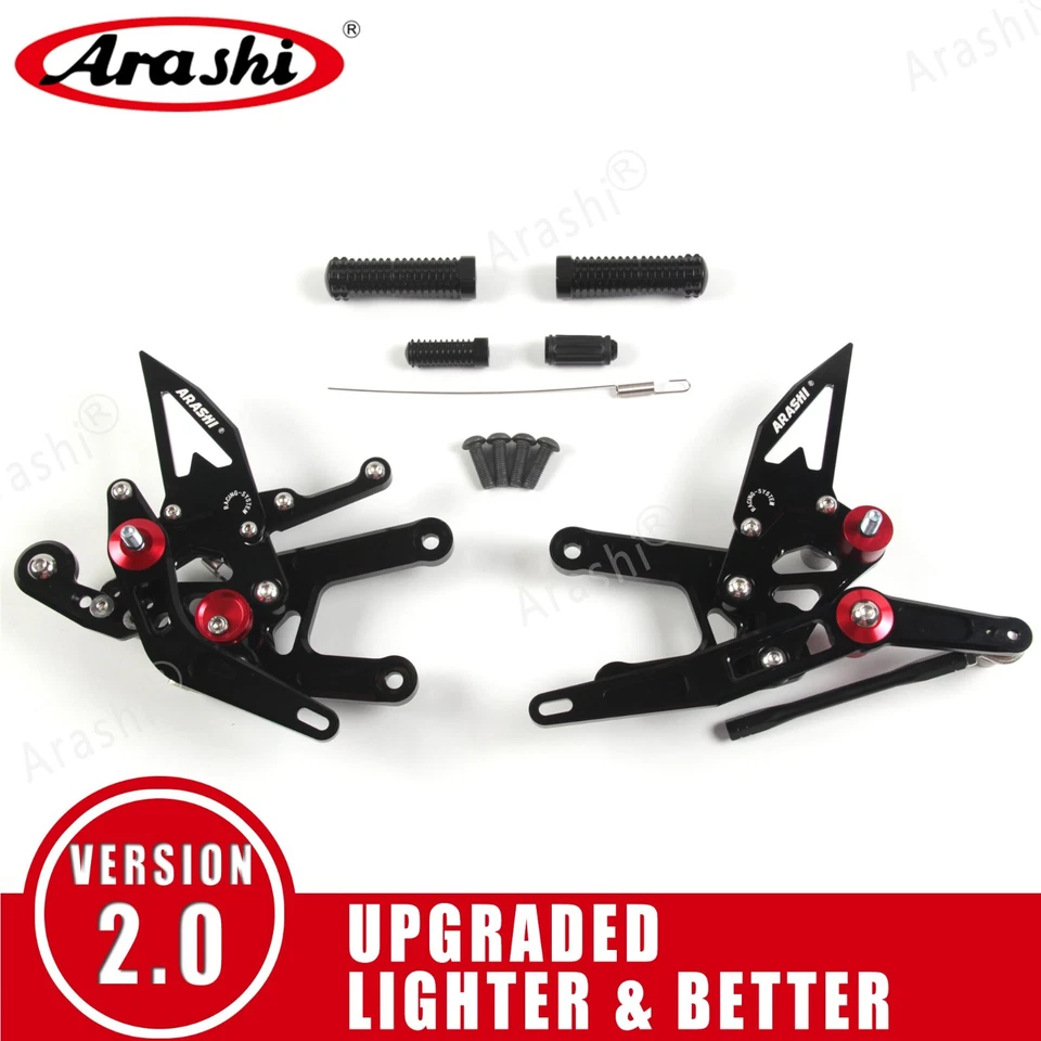 Reposapiés ajustables Arashi para Yamaha YZF R6 600 2017-2023 2018 YZF-R6 Foto 2 de 4