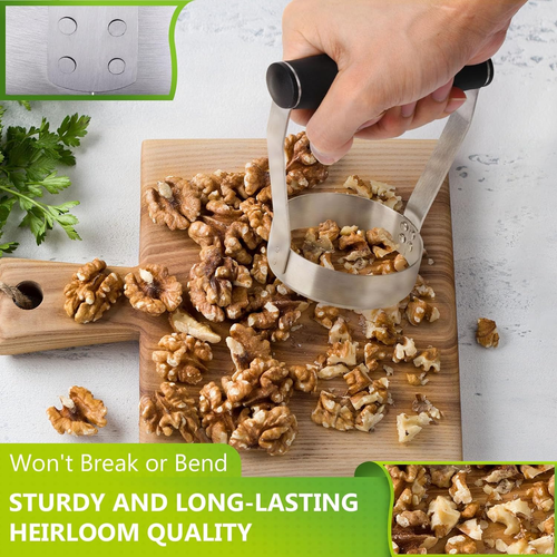 Plain Edge Food Chopper 3 Inch Manual Hand Chopper Dicer Stainless Steel round - Picture 8 of 12