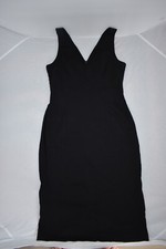 Dolce & Gabbana D&G Black V Neck Back Zip Wool Dress Womens IT46 UK14/16