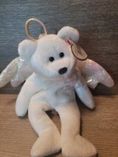 Ty Beanie Baby Halo The White Angel Bear With Iridescent  Wings 1998 Retired