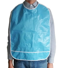 PEGASUS BLUE PATIENT BIB WITH SECURE FASTENING & SHALLOW FRONT POCKET