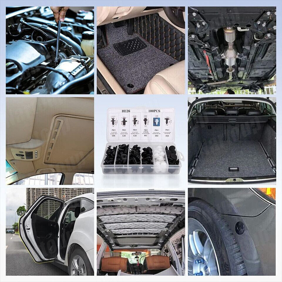 For Nissan Fastener Box Set Bumper Fender Liner Push Type Retainer Clips -100x