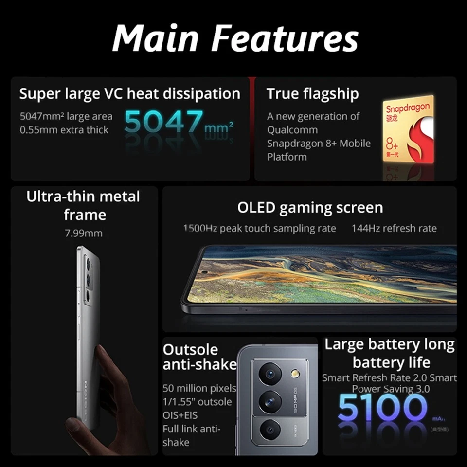 Lenovo Legion Y70 Gaming Phone 6.67 Inch 144Hz Snapdragon 8 Gen 1 Octa Core 50MP - Image 3 of 4