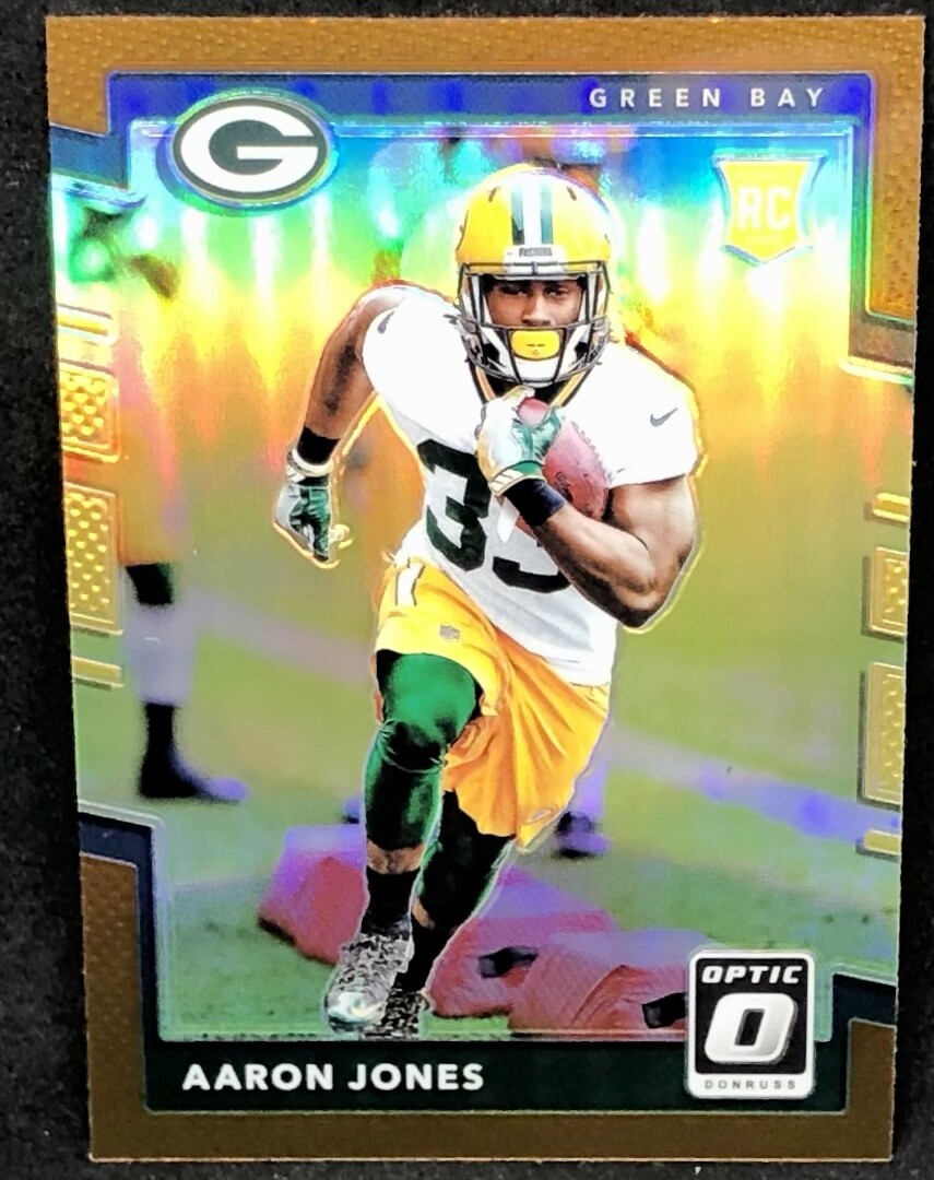 AARON JONES 2017 Panini Optic #135 BRONZE PRIZM HOLO RC ROOKIE ! PACKERS !