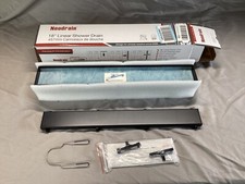 Neodrain ZA3-18-T02-MB 18'' Linear Shower Drain 2-in-1 Flat Tile Insert Black