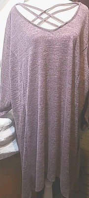 Avenue Tunic /Dress Plum Retro Casual Career Grungy Preppy Knit Asymmetric 5X