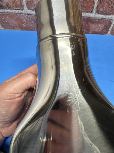 Polished Stainless Steel 2 3/8th” Inlet Exhaust Tip Rectangle 6"x 1 3/4”. 10” L - Picture 8 of 19