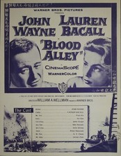 Blood Alley Synopsis Sheet 1955 John Wayne, Lauren Bacall
