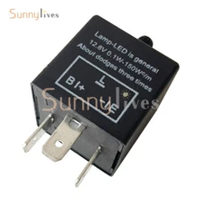 3-Pin LED Flasher Relay Turn Signal Adjustable LED Lights Flashing Relay Switch