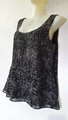 NITYA HAUT DÉBARDEUR 100% VISCOSE FR38, EU36, US S NOIR ET CRÈME PRIX 100 EUROS - Picture 5 of 9