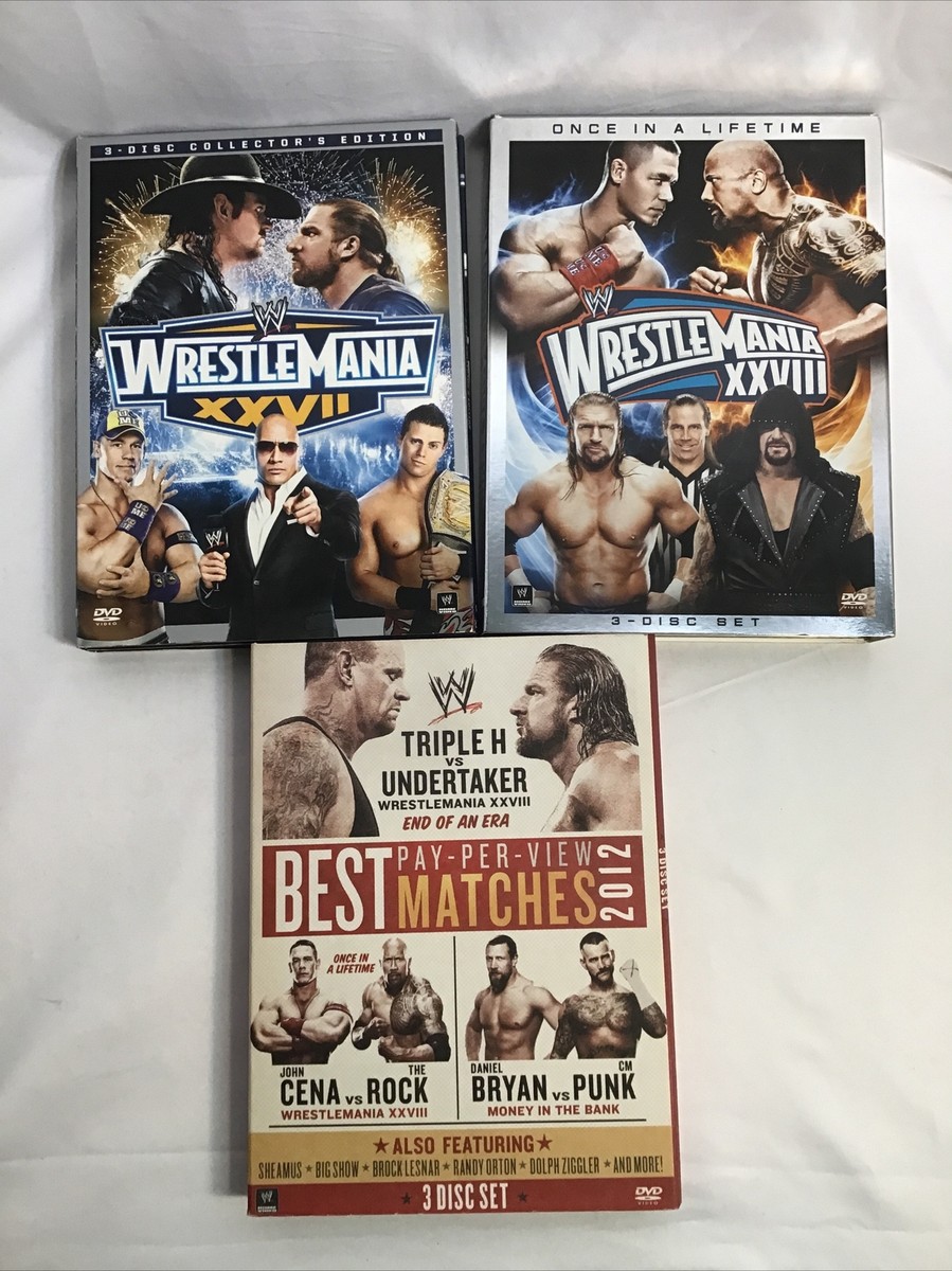 WWE: Set Of 3 Wrestlemania XXVII 27 & XXVIII 28 Disc Collector