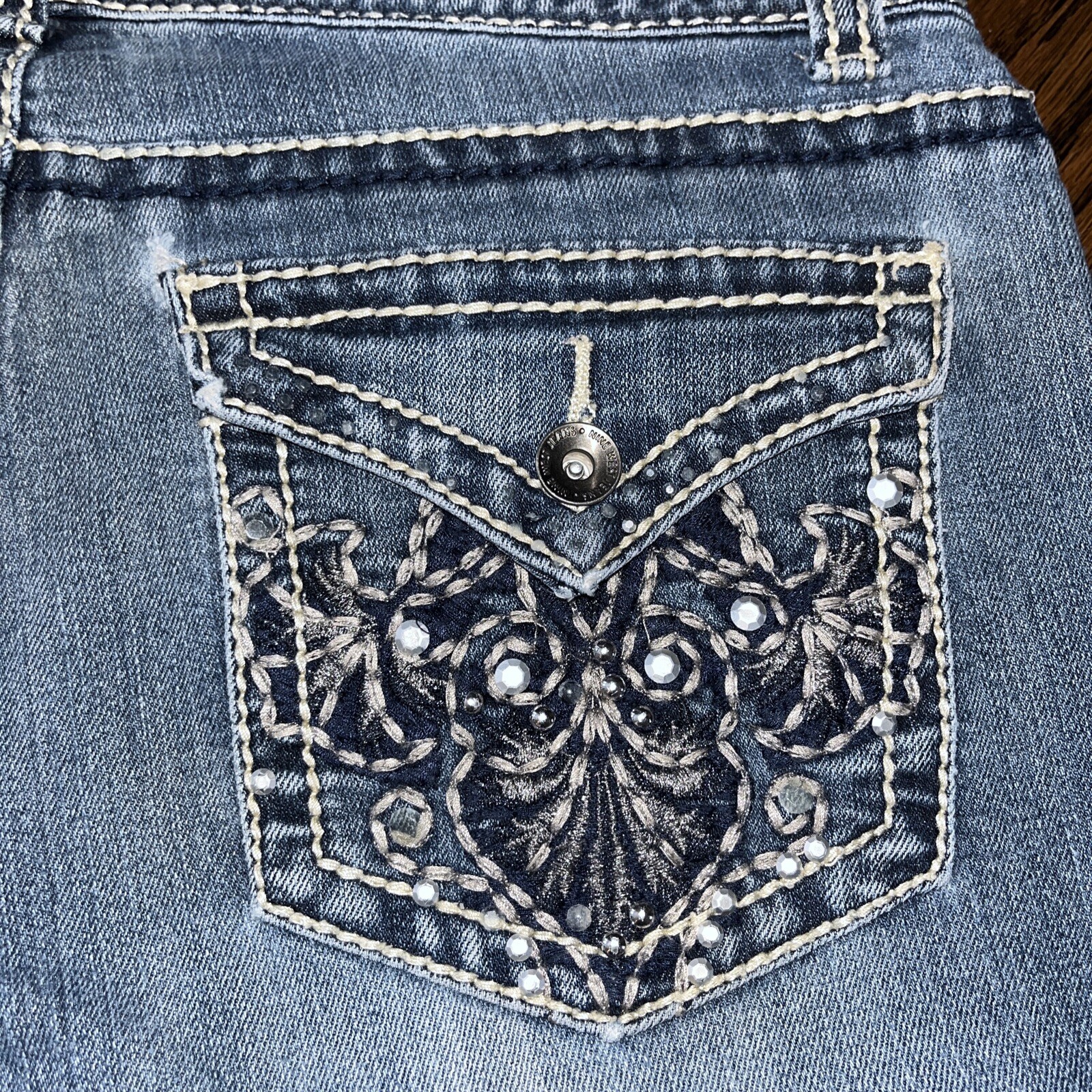 Nine West Jeans Womens Size 8 Blue West End Bootcut High Rise Pants - View 3
