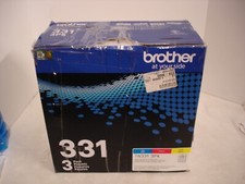 GENUINE Brother TN331 TN-331 3PK Cyan/Magenta/Yellow Toner Cartridges