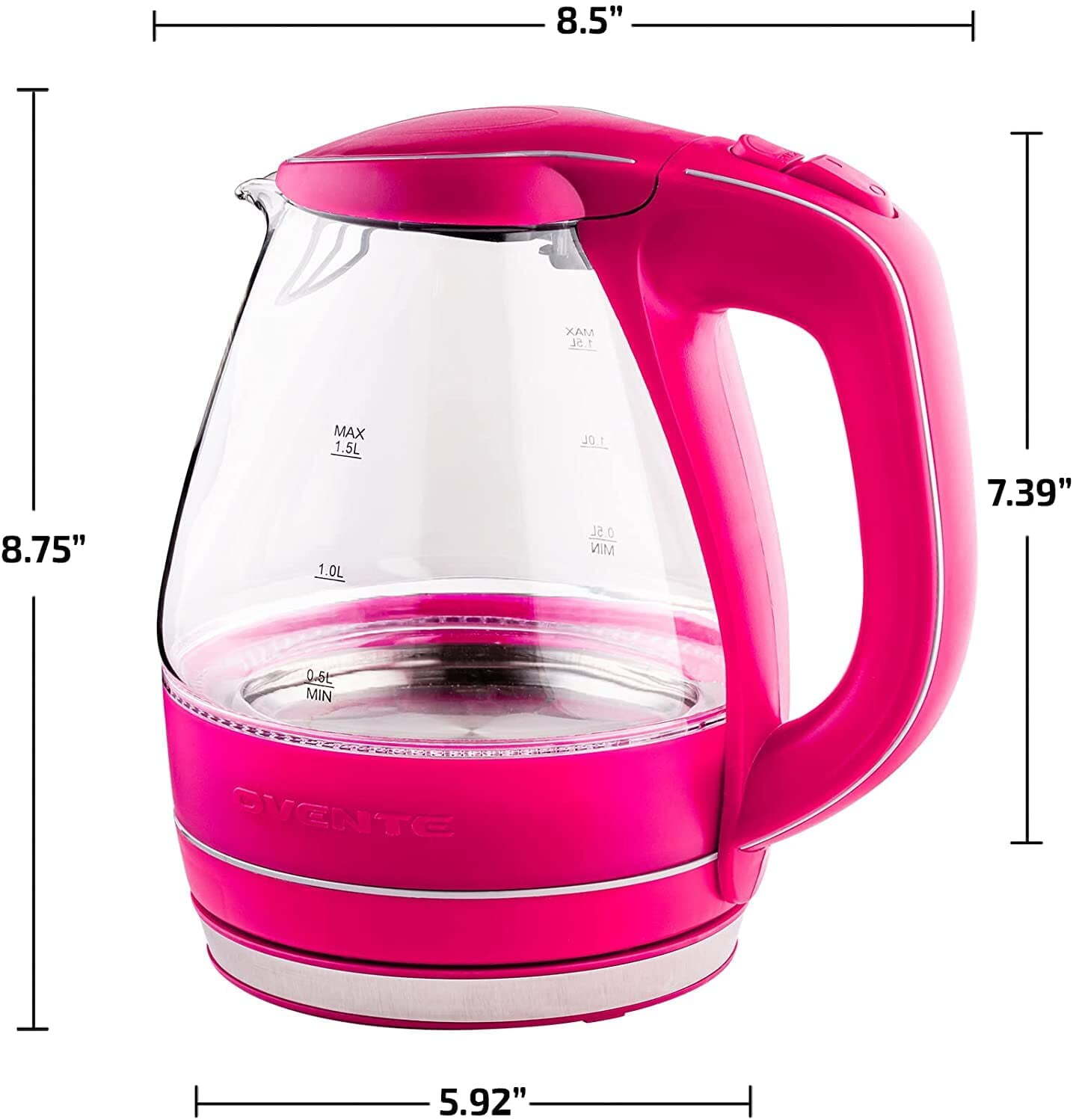 Glass Electric Kettle Hot Water Boiler Borosilicate Glass Countertop Heater