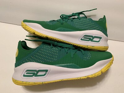 New Under Armour Steph Curry 4 Low Oakland A S Green Yellow Shoes Size 11 Ebay