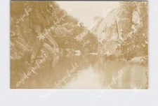 RPPC Real Photo Postcard Scenic View Of River With Large Smooth Rock Bluffs Pers