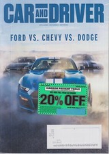 Car and Driver March 2020 Ford vs. Chevy vs. Dodge Magazine: Automotive
