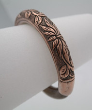 Vintage Stone and Metal Repousse Decorated Bangle - 44gms