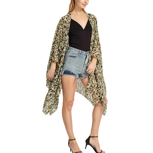 PLUS WOMANS CHIFFON LONG KIMONO WATERFALL CARDIGAN FLORAL TOP HIPPIE LOATY SHAWL - Picture 8 of 38