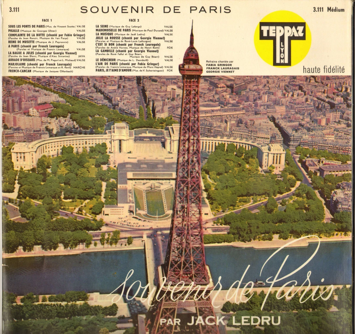 JACK LEDRU "SOUVENIR DE PARIS" LP TEPPAZ 3.111 Fabia Gringor, Georgie Viennet!