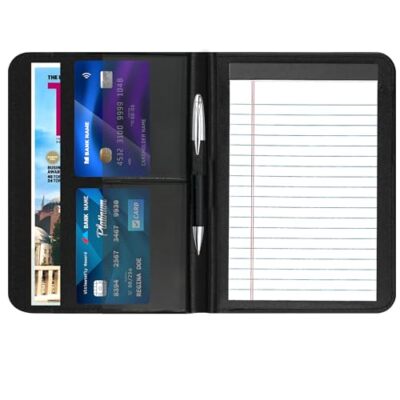 Classic Padfolio/Junior Portfolio Folder Case, A5 Business Organizer Black