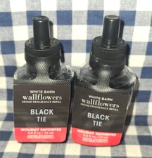 NEW 2-Pack BLACK TIE Wallflower Refill Bulbs SEALED 0.8 oz Bath & Body Works