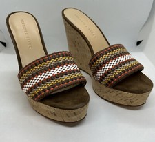 Veronica Beard Dali Woven Wedge Sandals Size 9 M