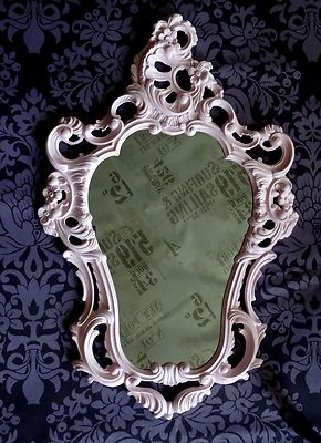 Miroir Mural Baroque Rose - Reproduction Ancienne 45x38 Cm - Neuf - Style Vintage
