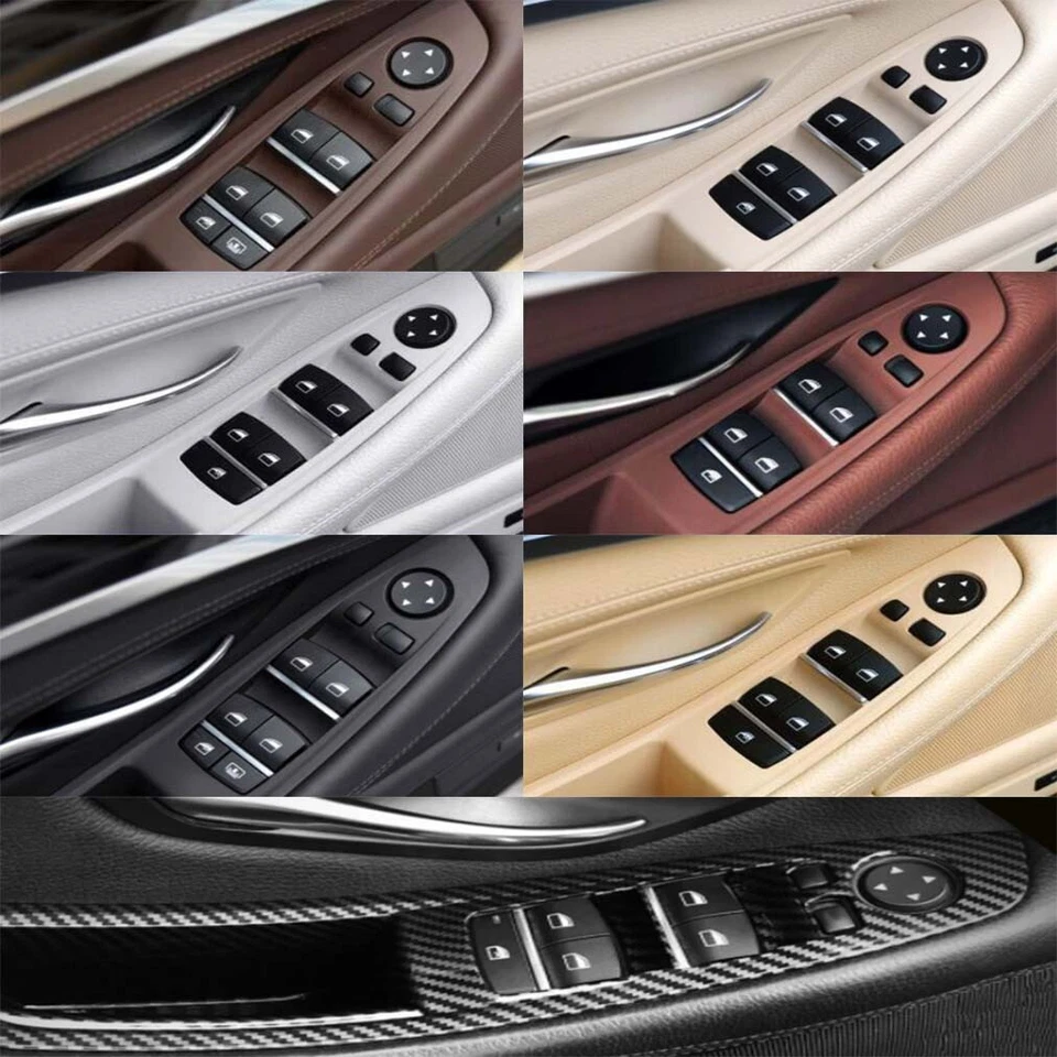 7PCS Inside Pull Handles & Window Panel Black Trims For BMW 5 Series 10-17 LHD - Image 3 of 4