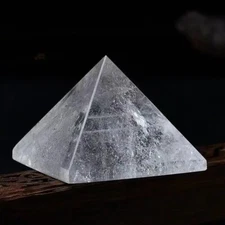 Natural Clear Quartz Crystal Pyramid Gemstone Tower Healing Decoration 60mm