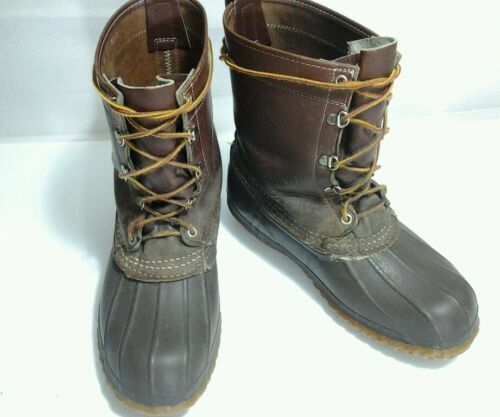 LL Bean Boots Moc Low Duck Shoes Rubber Leather Brown 175061 LL Bean Boots Moc Low Duck Shoes Rubber Leather Brown 175061