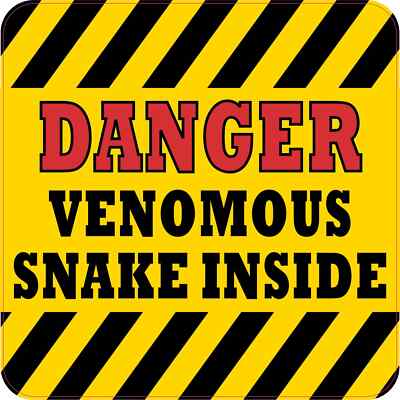StickerTalk Danger Venomous Snake Inside Vinyl Sticker, 6 inches x 6 inches