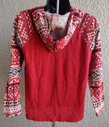 Arizona Jean Co Girl's Pullover Stretchy Aztec Design Hoodie, XL 16 - Picture 2 of 5
