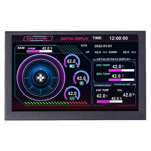 5 Inch Computer Monitor Display IPS TYPE-C Secondary Screen CPU GPU RAM HDD - Picture 8 of 12