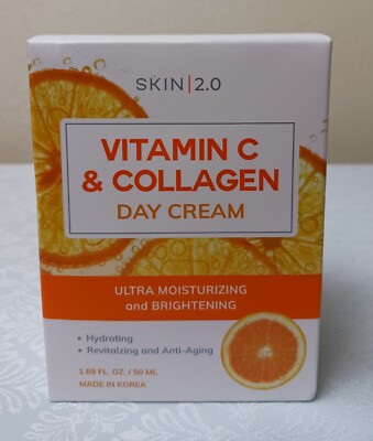 Skin 2.0 Face Day Cream with vitamin C and collagen, daily facial skin care