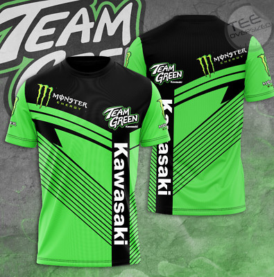 Kawasaki Racing Team Green X Monster Energy 3D T-Shirt, Unisex All Size