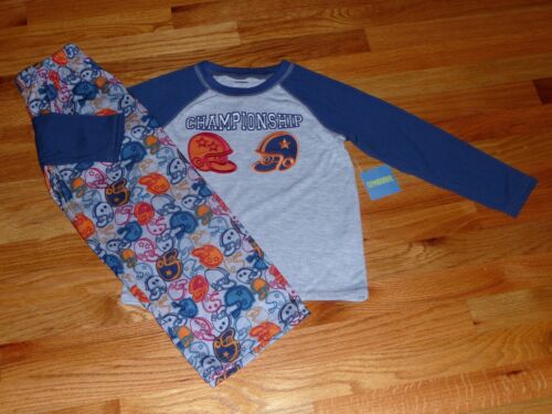 NEW Gymboree boys blue grey football championship 2 piece pajamas pj's 6 $29 NWT - Picture 1 of 1