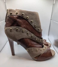 Nine West Studded Peep Toe Bootie Size 10 M
