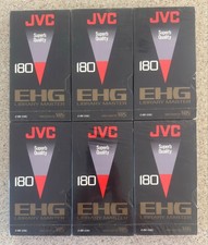 'JVC EHG-180 SIX LIBRARY MASTER VHS CASSETTE TAPES' NEW AND FACTORY SEALED