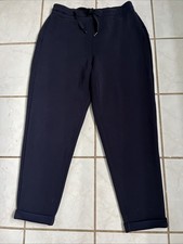SPANX Dark Navy AIR ESSENTIALS Drawstring SOFT Tapered Cuffed Leg Pants Sz L