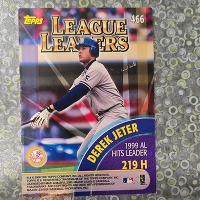 Topps 2000 League Leaders Baseball Card Jeter Yankees & Gonzalez Dbacks