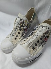 Vintage 90s Ed Hardy Tiger Y2K Low Top Sneakers Tattoo Art Graphic Size Wom 9
