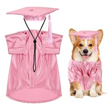 Dog Graduation Cap Gown Cats Holiday Halloween Costume Pink Small 1 PCS