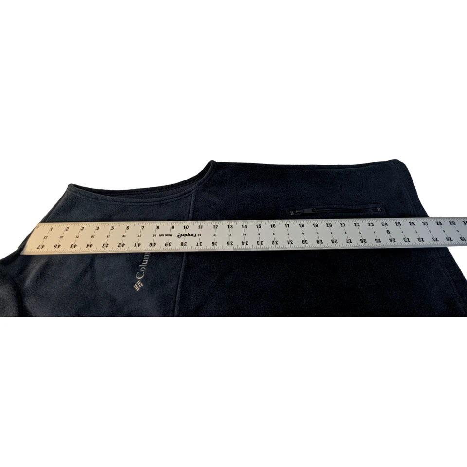 Columbia Sportswear Hombres Grande Azul Oscuro Polar Chaleco Bolsillos Cremallera Completa 40099 Foto 4 de 4