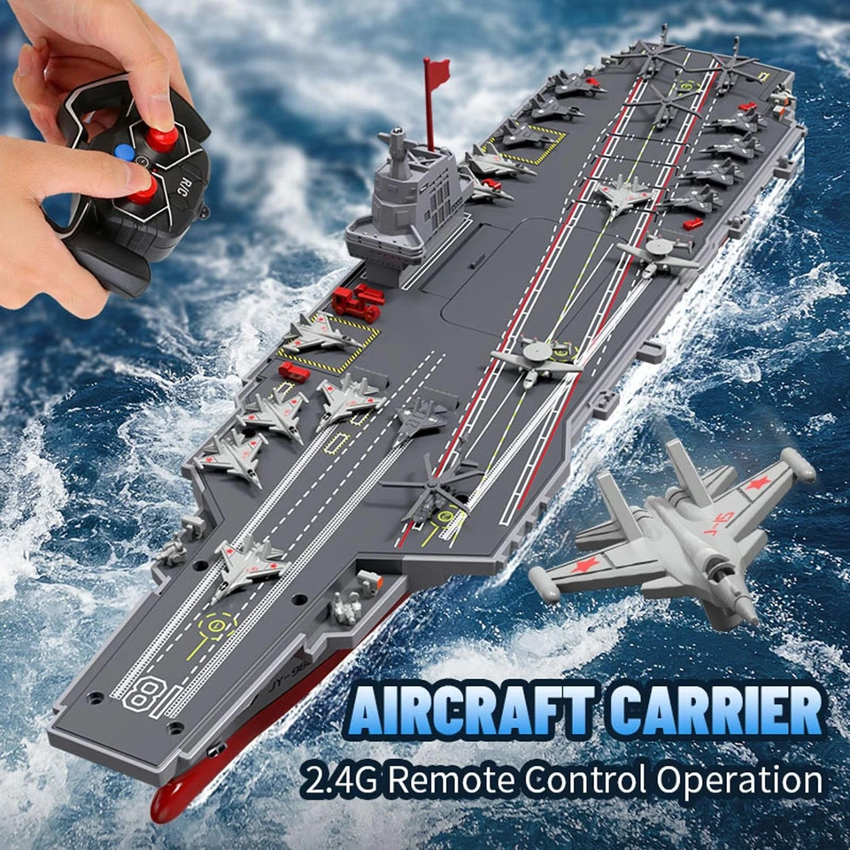 2.4GHz RC High Speed Boat Aircraft Carrier Warship S19 Electric Water Toys RTR - Image 2 of 4