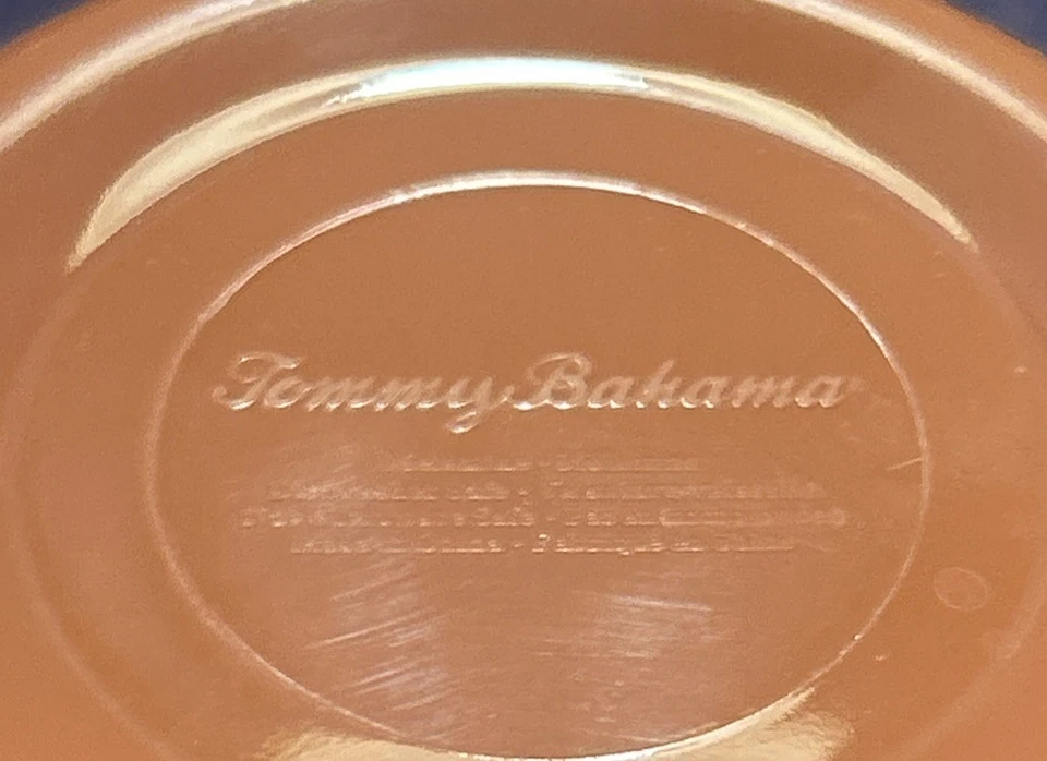 JUEGO 4 cuencos de salsa/aperitivos Tommy Bahama melamina MEDALLÓN AZUL azulejo terracota Foto 4 de 4