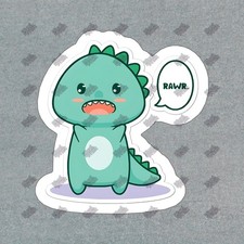 Cute Dinosaur Sticker Decal RAWR Adorable Vinyl for Kids, Laptop, 941827