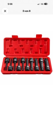 -BSI- TORX Steckschlüssel Satz1/2'' T30-T100 KraftnüsseSchlagnüsse Set
