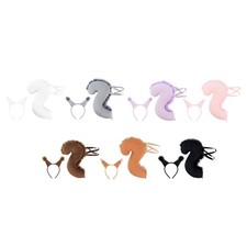 Squirrel Ears and Tail Set Cosplay Kids Gift Headband for Masquerade Halloween